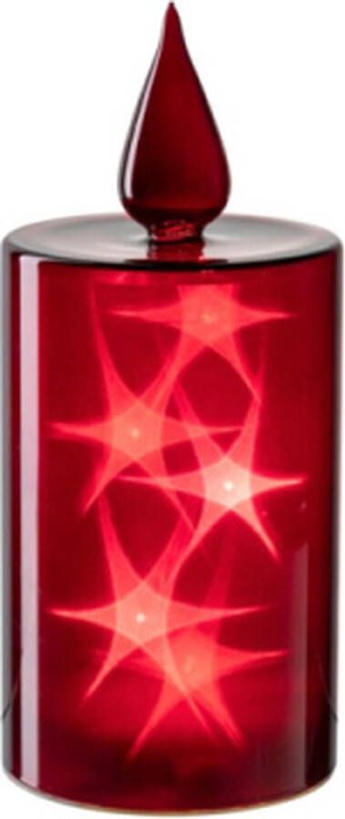 Leonardo Stella Kaarslamp met ledverlichting rood 21 cm