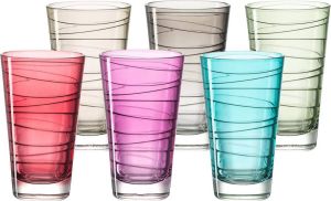 LEONARDO Glas Colori veredelde met lichtechte hydroglazuur 280 ml 6-delig (set 6-delig)