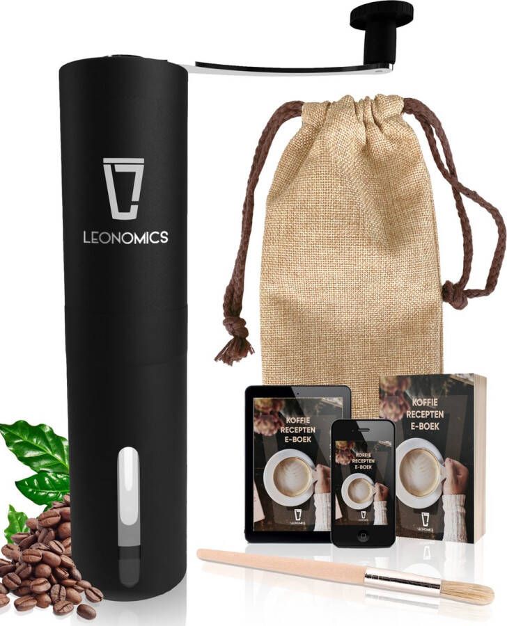 Leonomics Koffiemolen Handmatig Bonenmaler voor Koffiebonen Gemalen Koffie voor Percolator en French Press