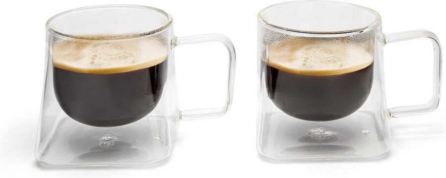 Leopold Vienna Dubbelwandig koffieglas Otto 220 ml 2-delige set