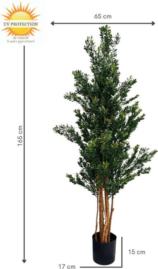LeopoldFlora Hoge Kunstplant Buxus 165cm UV groen rood