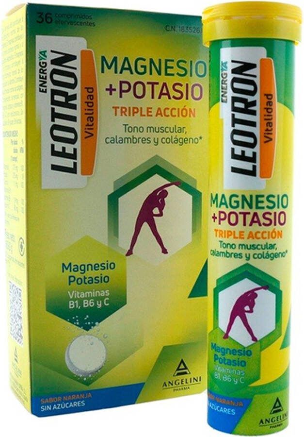 LEOTRON Magnesium + Potassium Energy Triple Action Effervescent Tablets #orange 36 U