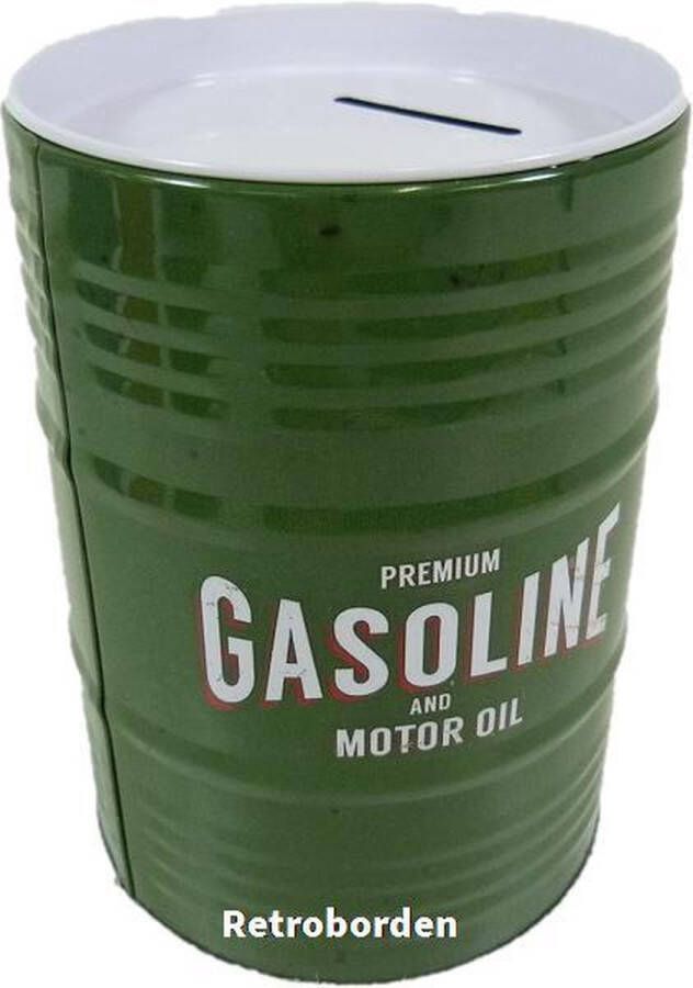 Les Collections Retro Spaarpot In Vorm Oil Vat Premium Gasoline And Motor Oil (made in France)