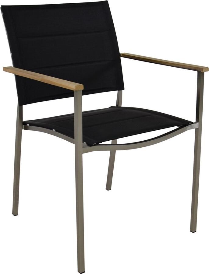 Express Marmaris RVS zwarte Stapelstoel Set van 4 stuks