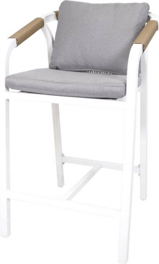 Rimini Barstoel Witte hoge tuinstoel set van 4 stuks