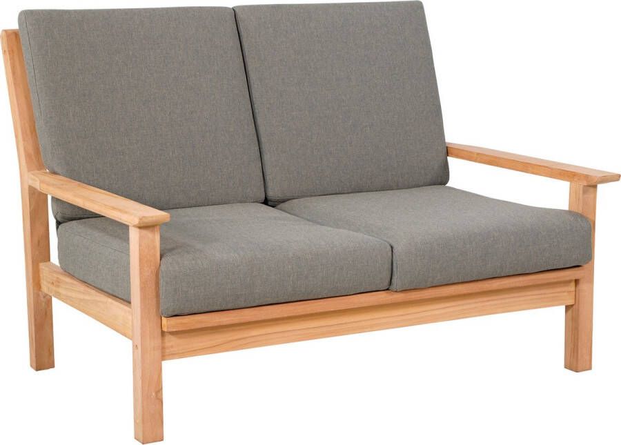 Lesliliving Loungebank teak 124 cm incl. kussen Lesli LivingLesli Living