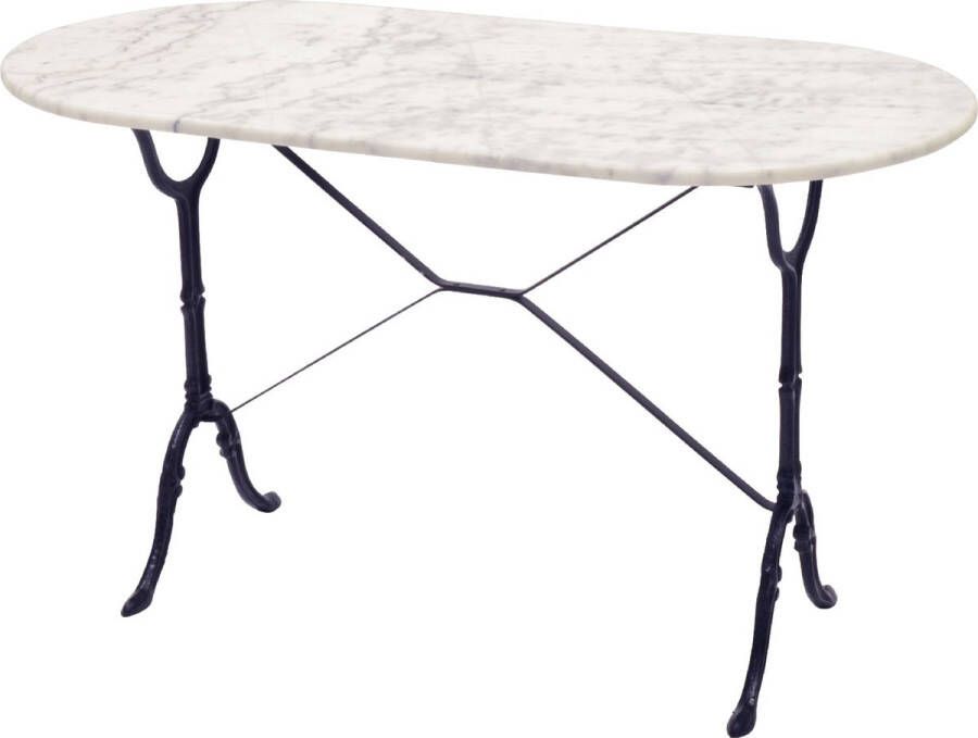 Lesliliving Lesli Living Tuintafel Marmer Wit Ovaal 120x60cm