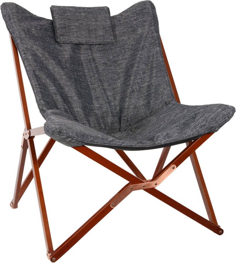 Lesliliving Lesli-Living-Vlinderstoel-73x85x95-cm-grijs-en-bruin