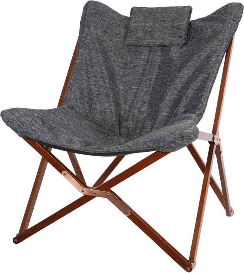 Lesliliving Lesli-Living-Vlinderstoel-73x85x95-cm-grijs-en-bruin