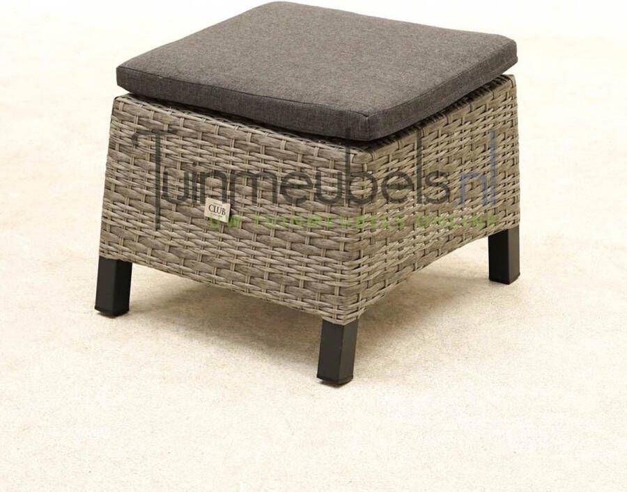 Express Prato Brick voetenbank wicker hocker antraciet 50x54x37 cm