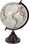 Lesliliving Vintage look wereldbol op houten voet 20 cm Woondecoratie met antieke uitstraling Wereldbollen globes - Thumbnail 1