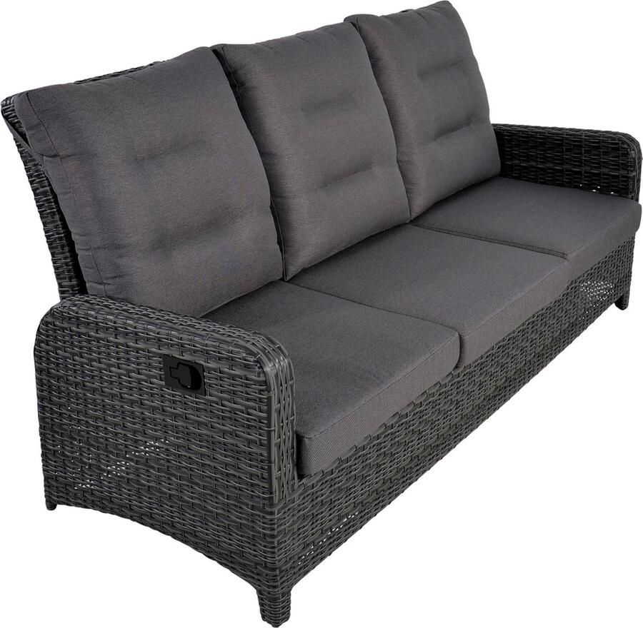 Express Soho Forte wicker Loungebank antraciet 3 persoons