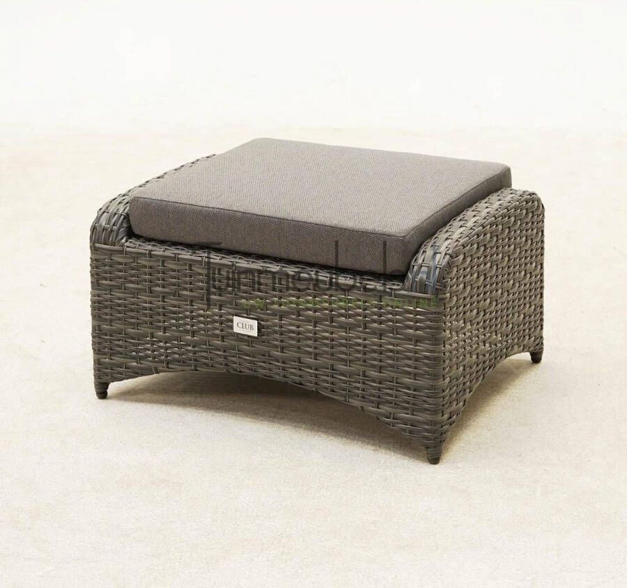 Express Soho Forte lounge voetenbank wicker hocker antraciet 72x55x40 cm