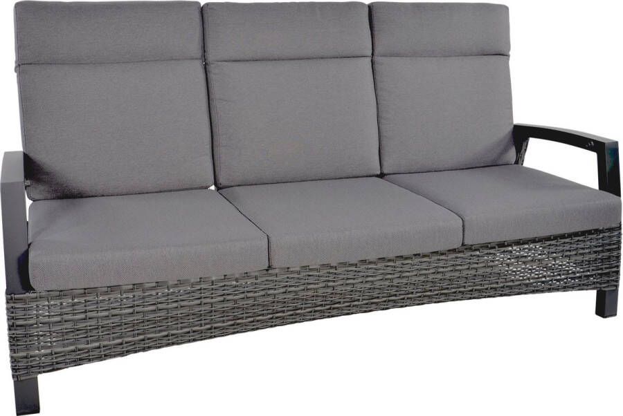 Express Prato Forte wicker Loungebank antraciet 3 persoons