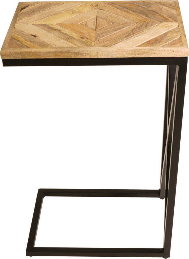 Express Mason bijzettafel mangohout blad met stalen frame 42x28x67 cm