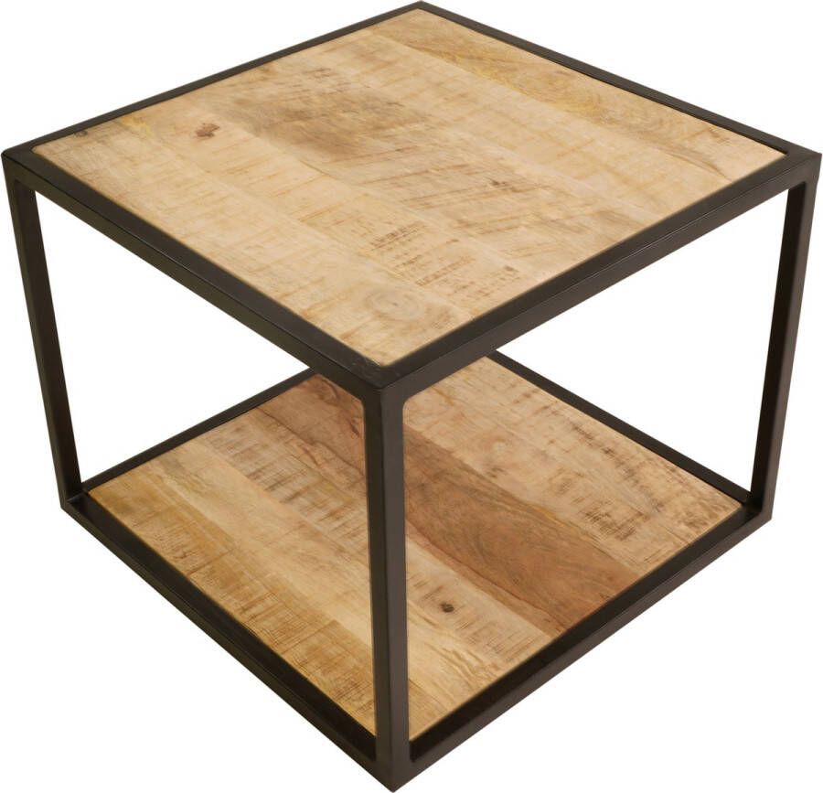 Express Jack bijzettafel mangohout met stalen frame 50x50x40 cm