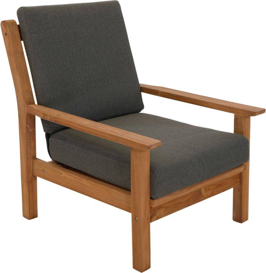 Lesliliving Outdoor Living Loungestoel teak incl. kussen