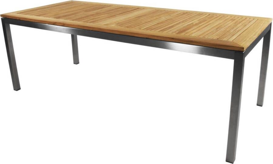Lesliliving Outdoor Living Tafel Marmaris RVS 220x90cm