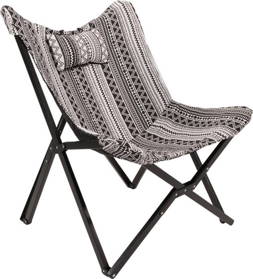 Lesliliving Outdoor Living Vlinderstoel Asteca Zwart-Wit 70x81 5x98cm