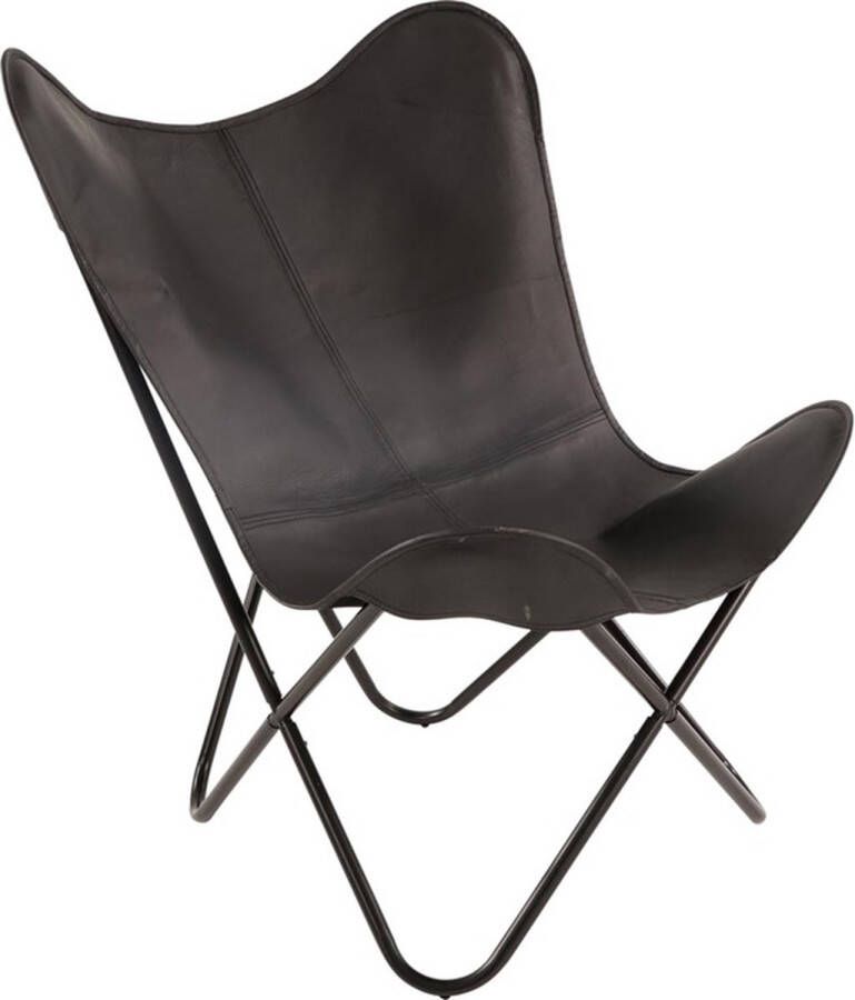 Lesliliving Outdoor Living Vlinderstoel Cabra Zwart 75x75x87cm