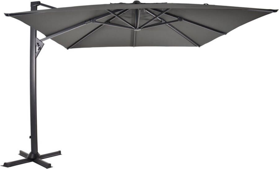 Express Taurus Zweefparasol grijs 300x300 cm vierkante parasol