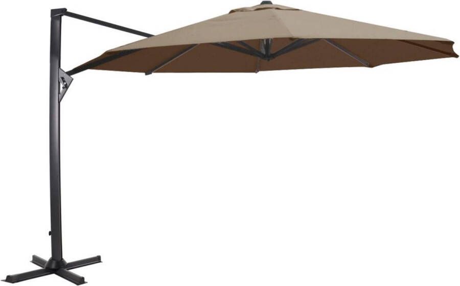 Lesliliving Outdoor Living Zweefparasol Taurus taupe Ø3 5mtr