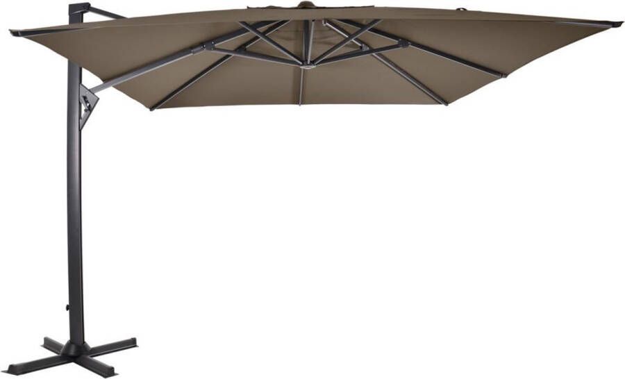 Express Taurus Zweefparasol taupe 300x300 cm vierkante parasol