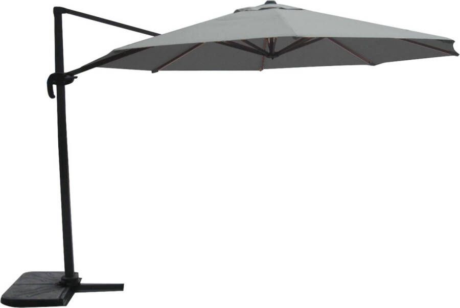 Lesliliving Outdoor Living Zweefparasol Virgo grijs zonder volant Ø3 5mtr