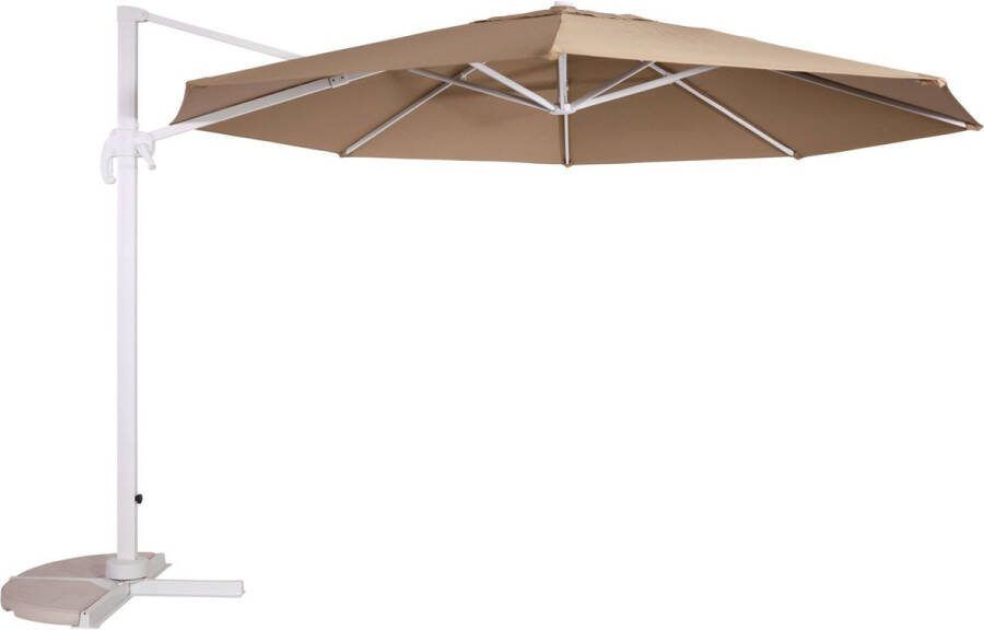 Lesliliving Outdoor Living Zweefparasol Virgo sand zonder volant Ø3 5mtr