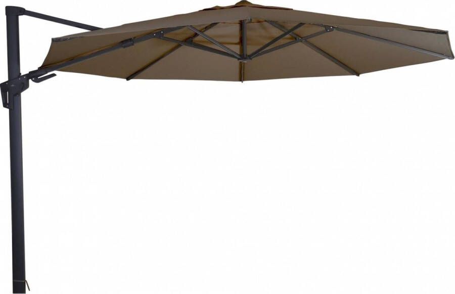 Lesliliving Outdoor Living Zweefparasol VirgoFlex taupe Ø3 5mtr