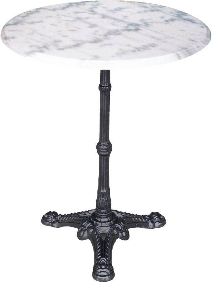 Lesliliving Lesli Living Bistro Tuintafel Marmer Wit Ø60cm