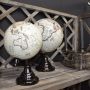 Lesliliving Vintage look wereldbol op houten voet 20 cm Woondecoratie met antieke uitstraling Wereldbollen globes - Thumbnail 2