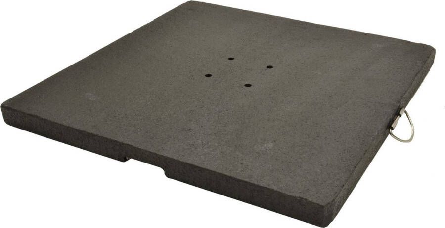 Lesliliving Zware parasolvoet Granietplaat 90 kilo zwart 4 gaten afstand diagonaal 16 cm