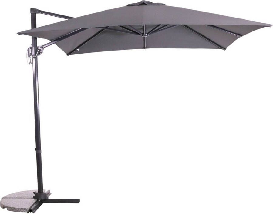 Lesliliving Zweefparasol Libra Grijs 250 x 250 cm inclusief kruisvoet & hoes