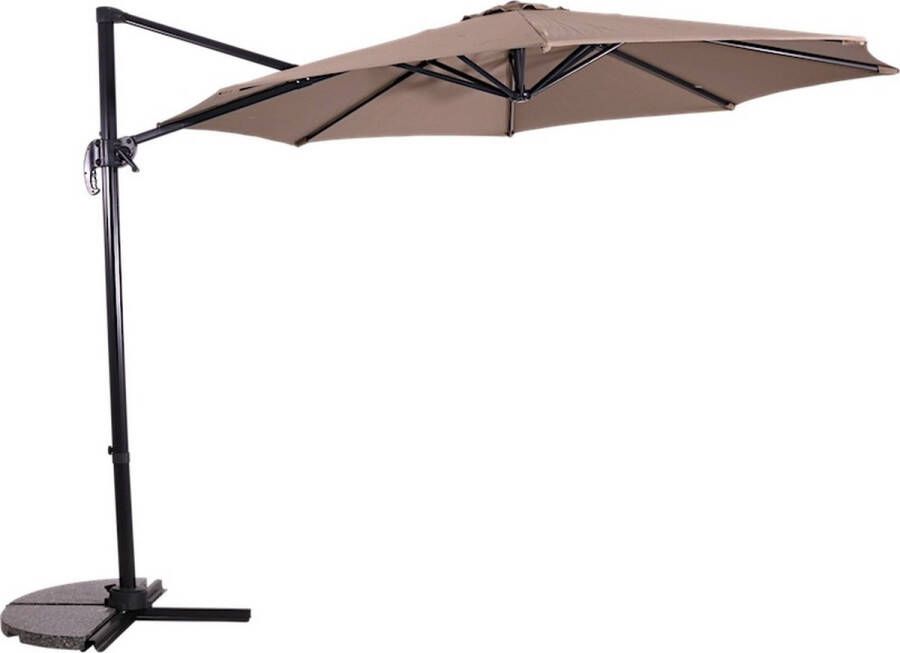 Lesliliving Zweefparasol Libra Taupe 250 x 250 cm inclusief kruisvoet & hoes