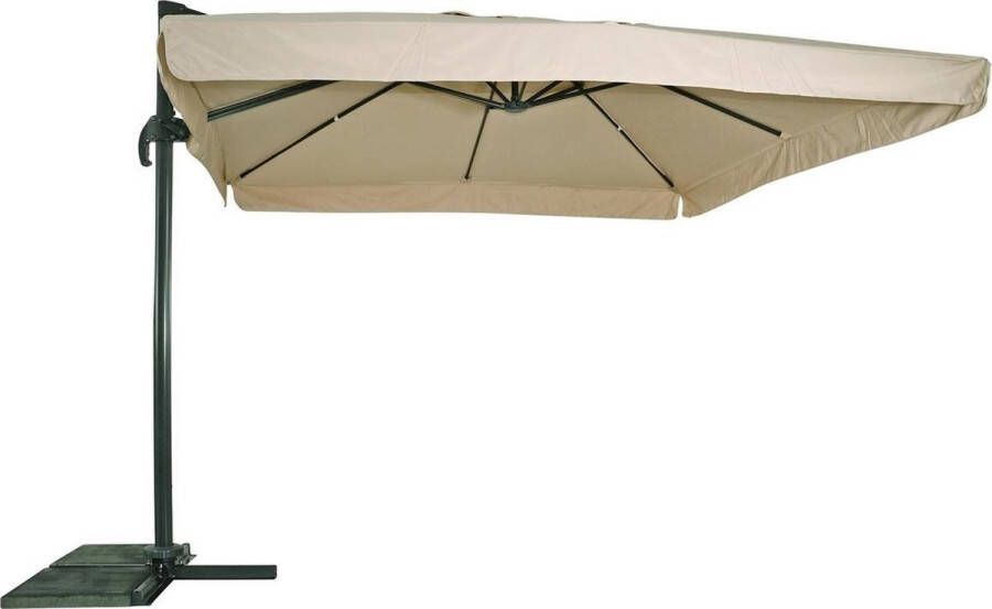 Lesliliving Zweefparasol Virgo Ecru 300 X 300 Cm Inclusief Kruisvoet