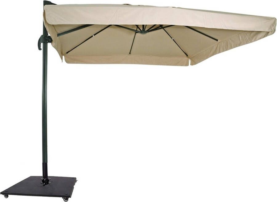 Lesliliving Zweefparasol Virgo Ecru 300 X 300 Cm Inclusief Zware Parasolvoet