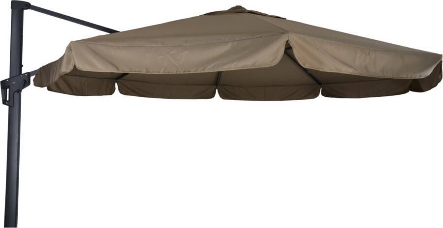 Lesliliving Zweefparasol Virgo Taupe Ø350 cm inclusief kruisvoet