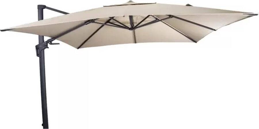 LesliLiving Zweefparasol Virgoflex Ecru 300 X 300 Cm Inclusief Kruisvoet