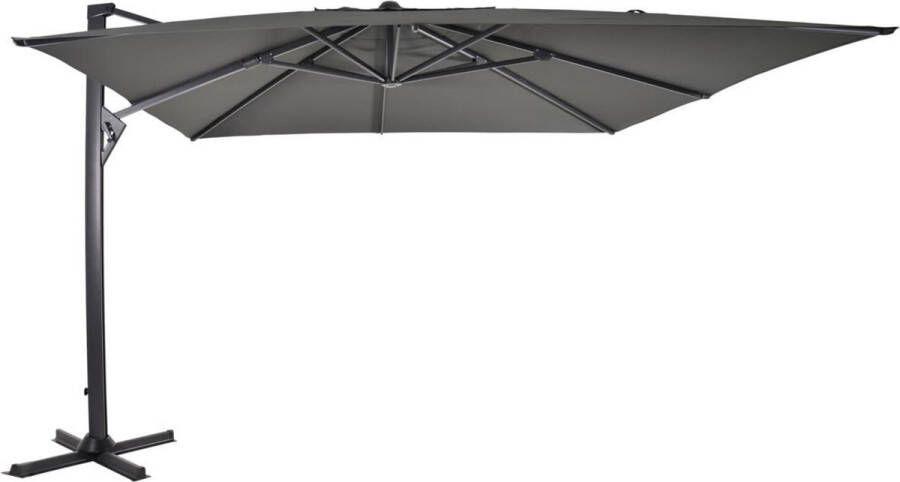 Express Taurus Zweefparasol grijs 400x300 cm rechthoekige parasol