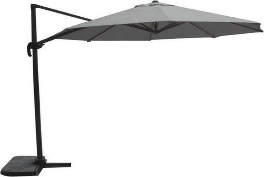 Lesliliving Zweefparasol Virgoflex Grijs Ø350 Cm Inclusief Kruisvoet