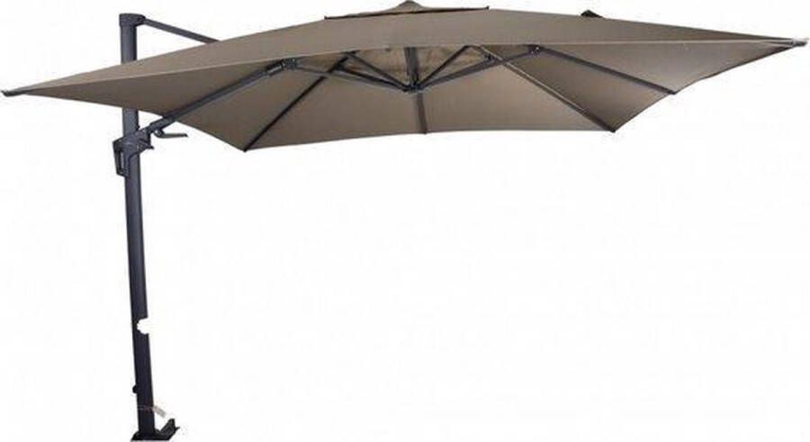 Lesliliving Zweefparasol Virgoflex Taupe 300 X 300 Cm Inclusief Kruisvoet