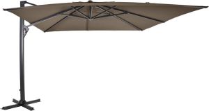 Express Taurus Zweefparasol taupe 400x300 cm rechthoekige parasol