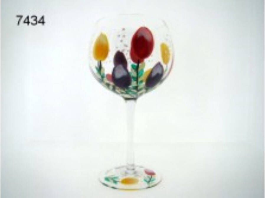 Lesser & Pavey Gin Glas Handbeschilderd Tulpen