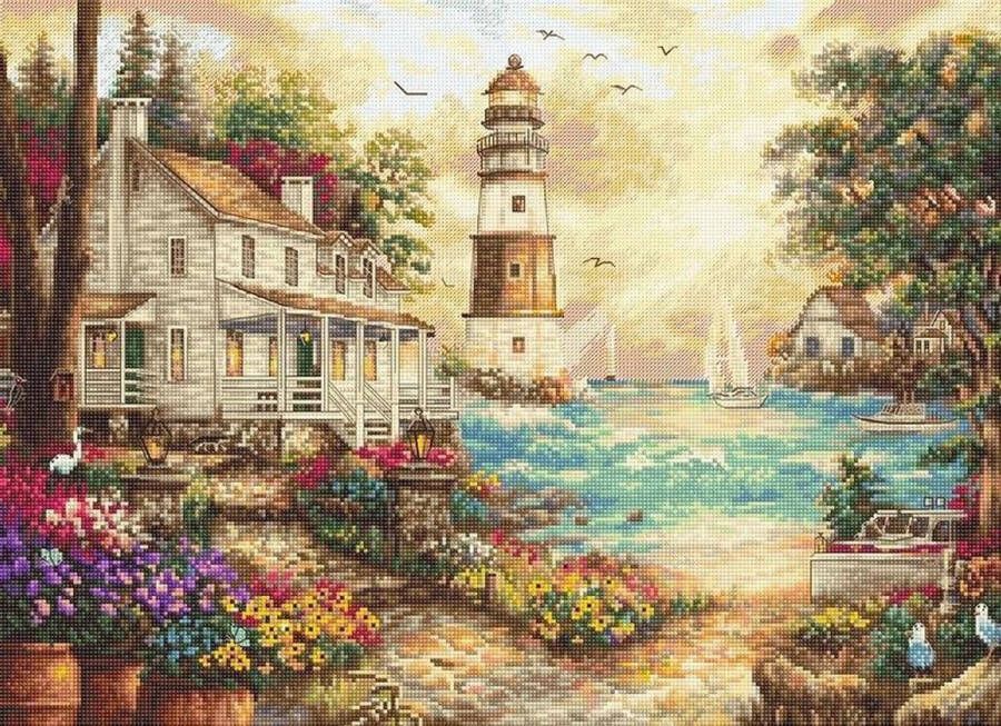 LETI STITCH powered by LUCA-S Borduurpakket COTTAGE BY THE SEA LETISTITCH 962