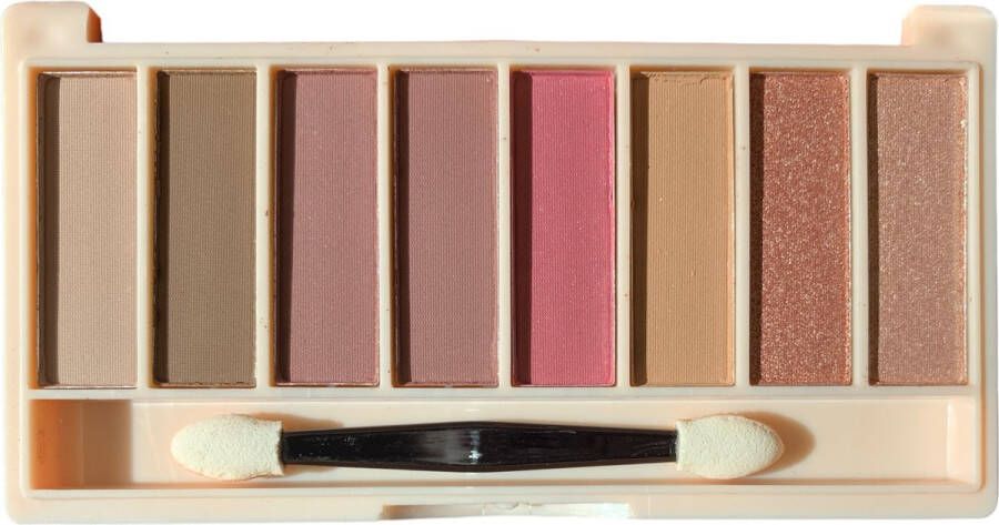 LETICIA WELL Aloha Oogschaduw Palette met spiegel Mat & Shimmer 8 tinten bruin roze goud Nummer 131