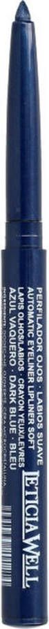 LETICIA WELL – Dark Blue Jeans Blauw oogpotlood en lippotlood draaibaar zacht Automatic Eyeliner Lipliner Soft – Nummer 33318 1 stuks