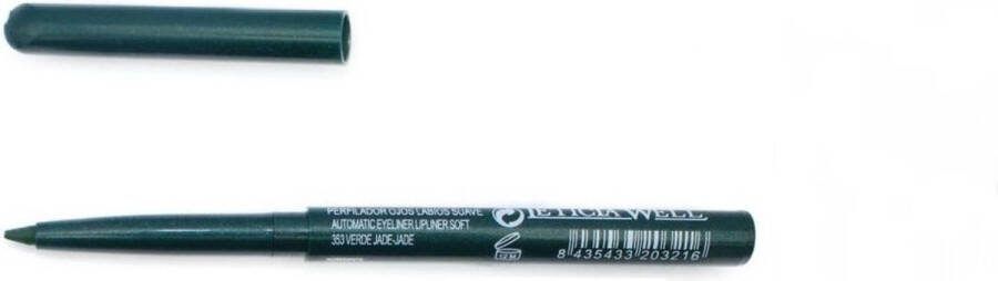 LETICIA WELL Groen Green lippotlood en oogpotlood draaibaar zacht Automatic Eyeliner Lipliner Soft Nummer 33353 1 stuks