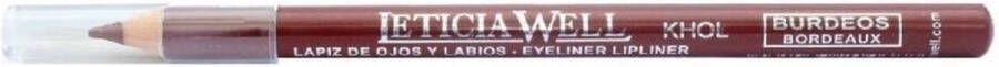 LETICIA WELL Kohl Kajal Oogpotlood Lippotlood Eyeliner Lipliner Pencil Donker Rood Bordeaxu Burdeos Nummer 1010