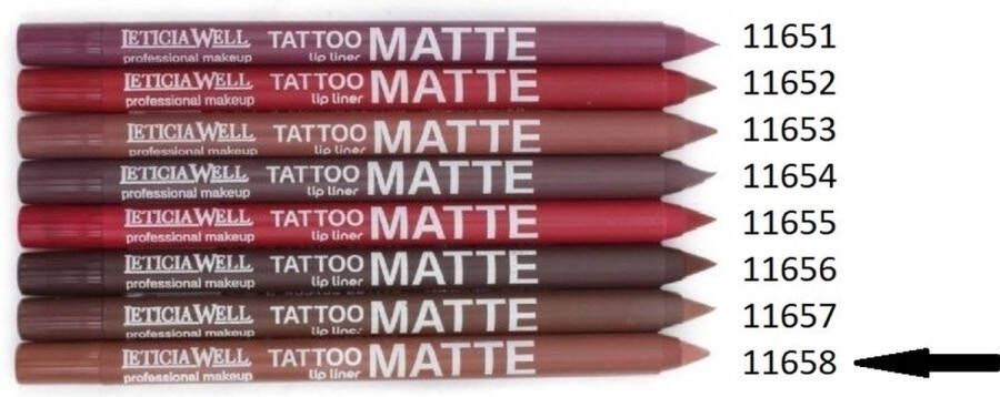 LETICIA WELL – Matte Tattoo Lippotlood Lipliner – Beige Velvet Nude Nummer 11658 1 stuks